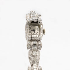 Seltene Hamilton Vintage Watch 14K Weißgold & 8 Karat Diamanten