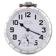 Hamilton Vintage 992B Railway Special Stainless Steel Pocket Watch Circa 1956
