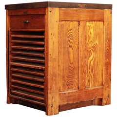''Hamilton'' Used Industrial Wood Cabinet with Iron Top