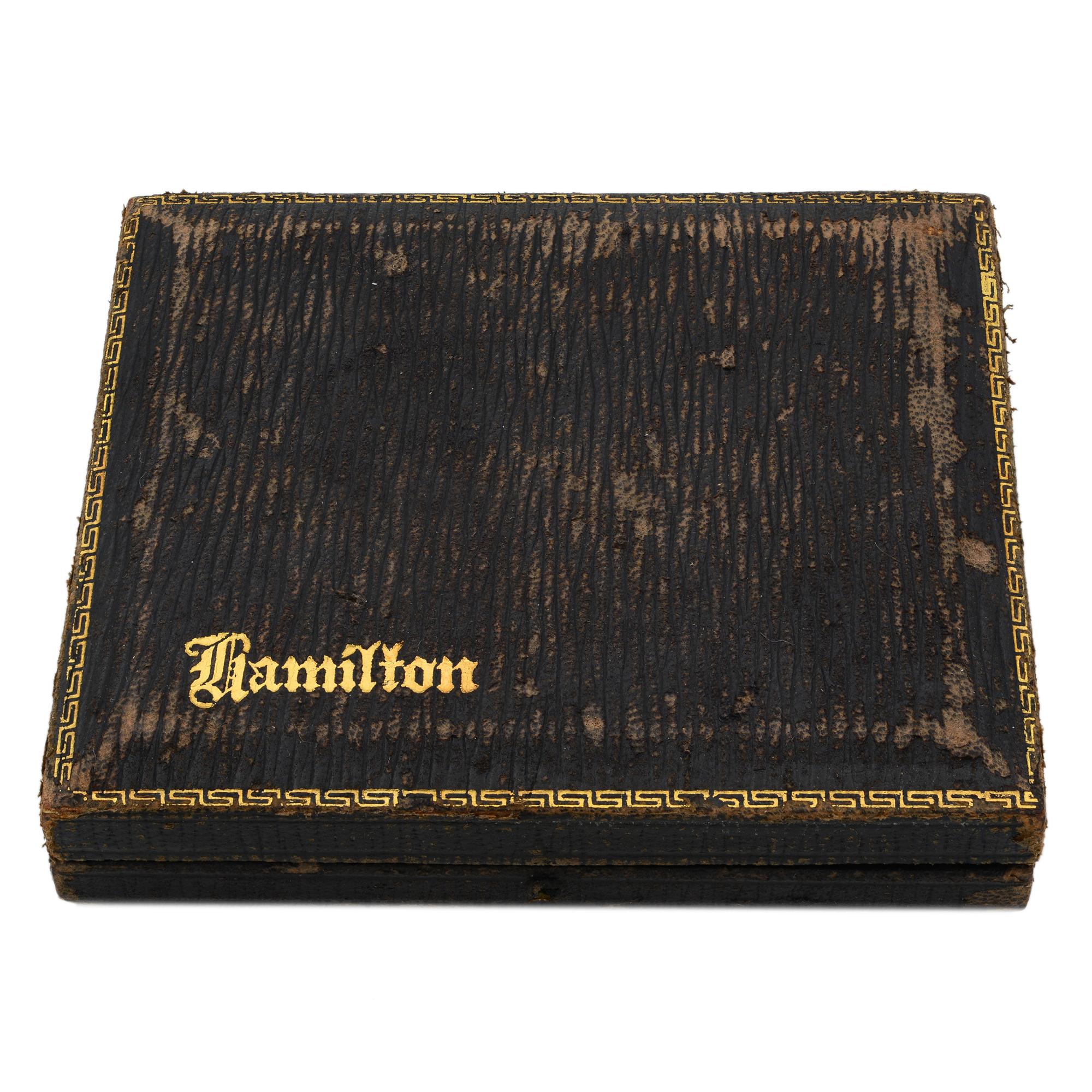 Hamilton Vintage Open Face 14 Karat White Gold Manual Wind Men’s Pocket Watch 1