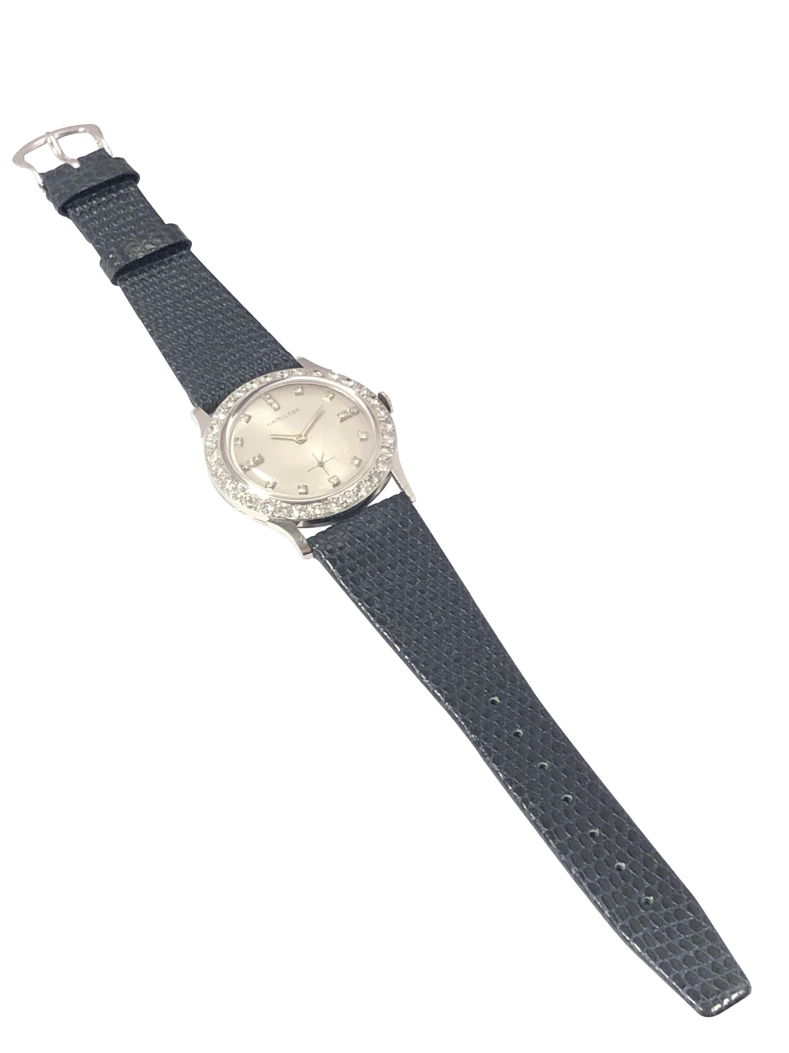 hamilton 14k gold watch vintage with diamonds