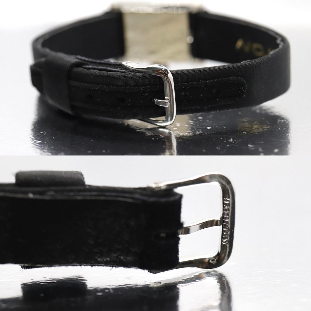 HAMILTON Watch. 14k White Gold Rectangle Ladies Hamilton mechanical wristwatch. In Good Condition In Port Charlotte, FL
