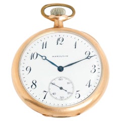 Hamilton Watch Co. Gold Filled Grade 910 Open Face Pocket Watch