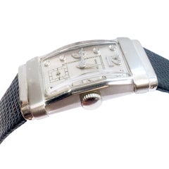 Hamilton White Gold and Diamond Set 1940s Top Hat Wristwatch