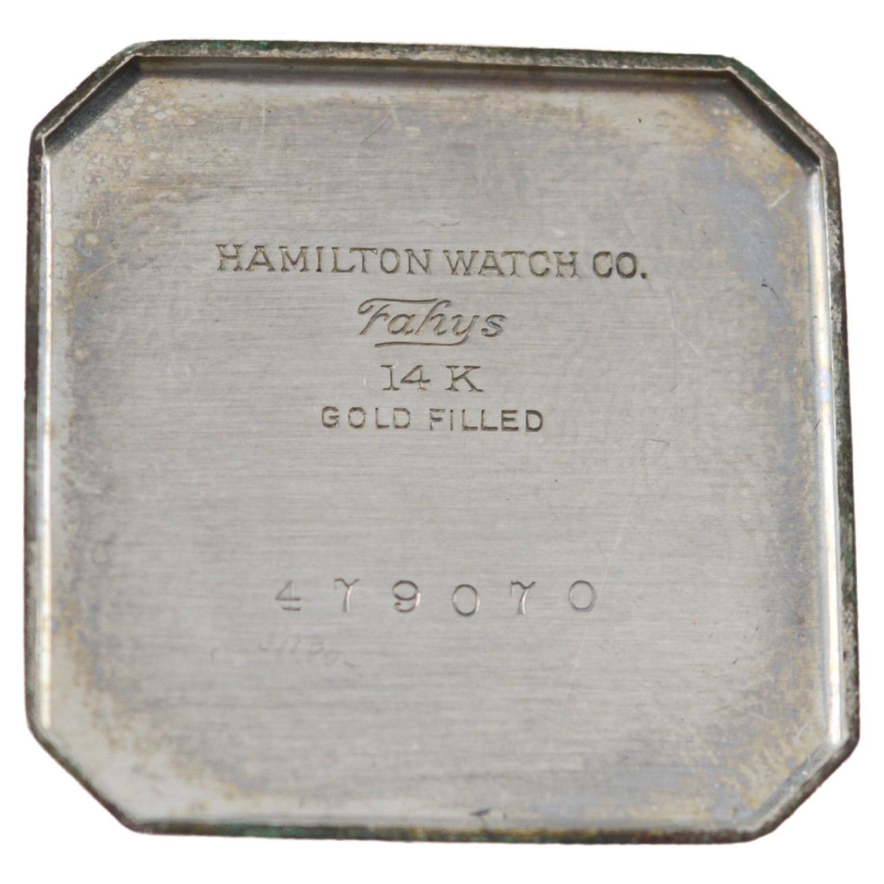 Hamilton White Gold Filled Art Deco Watch circa 1931 with Original Dial & Hands For Sale 11