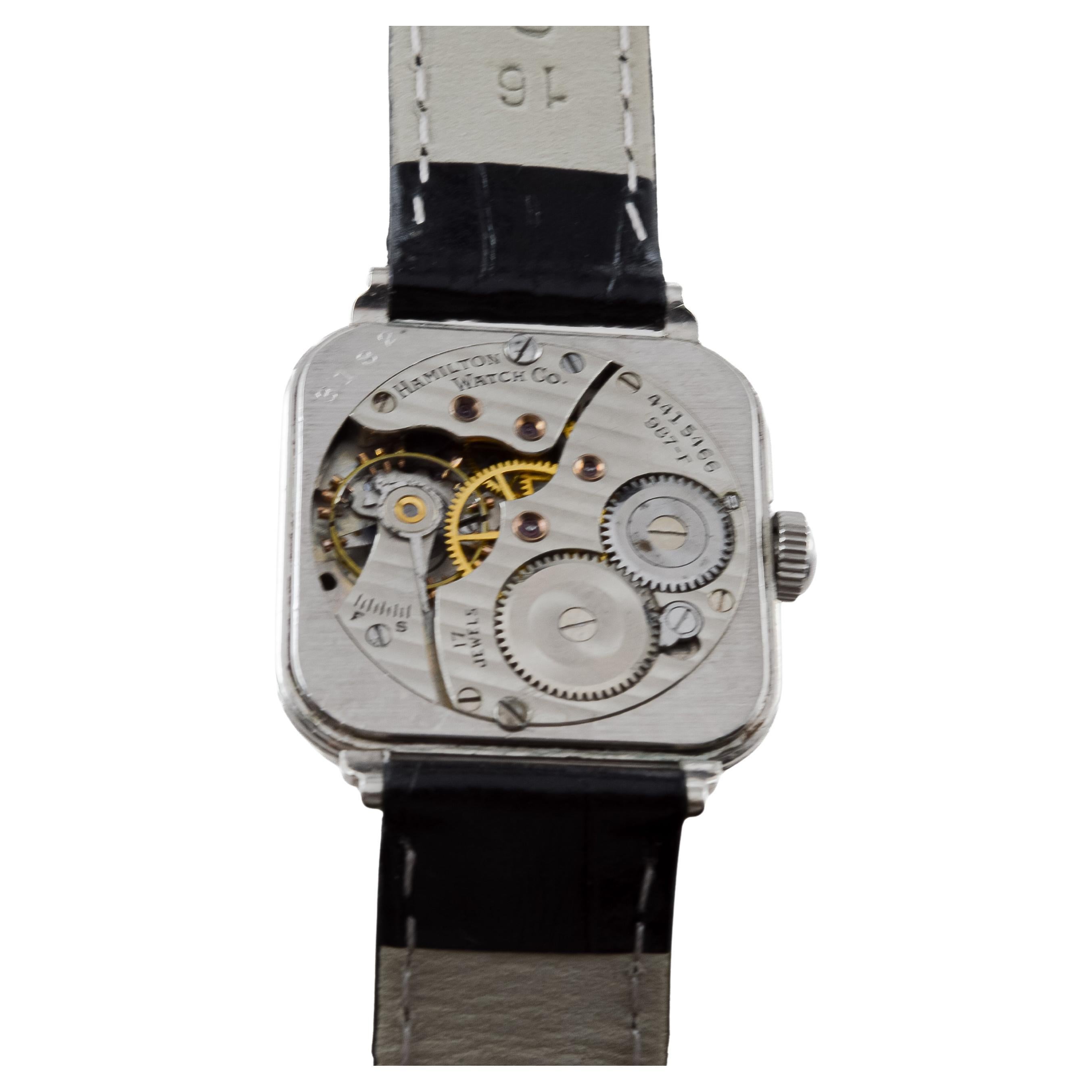 Hamilton White Gold Filled Art Deco Watch With 