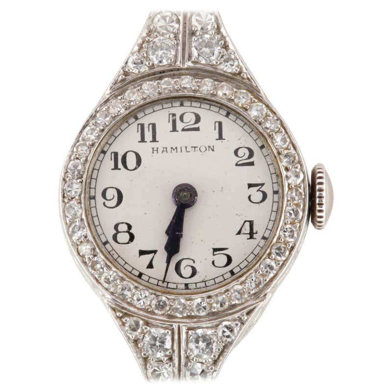 Hamilton Rare Platinum Art Deco Tank Style Watch, circa 1940s For Sale ...