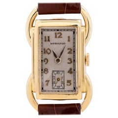 Vintage Hamilton Yellow Gold Bentley manual wind wristwatch, circa 1939