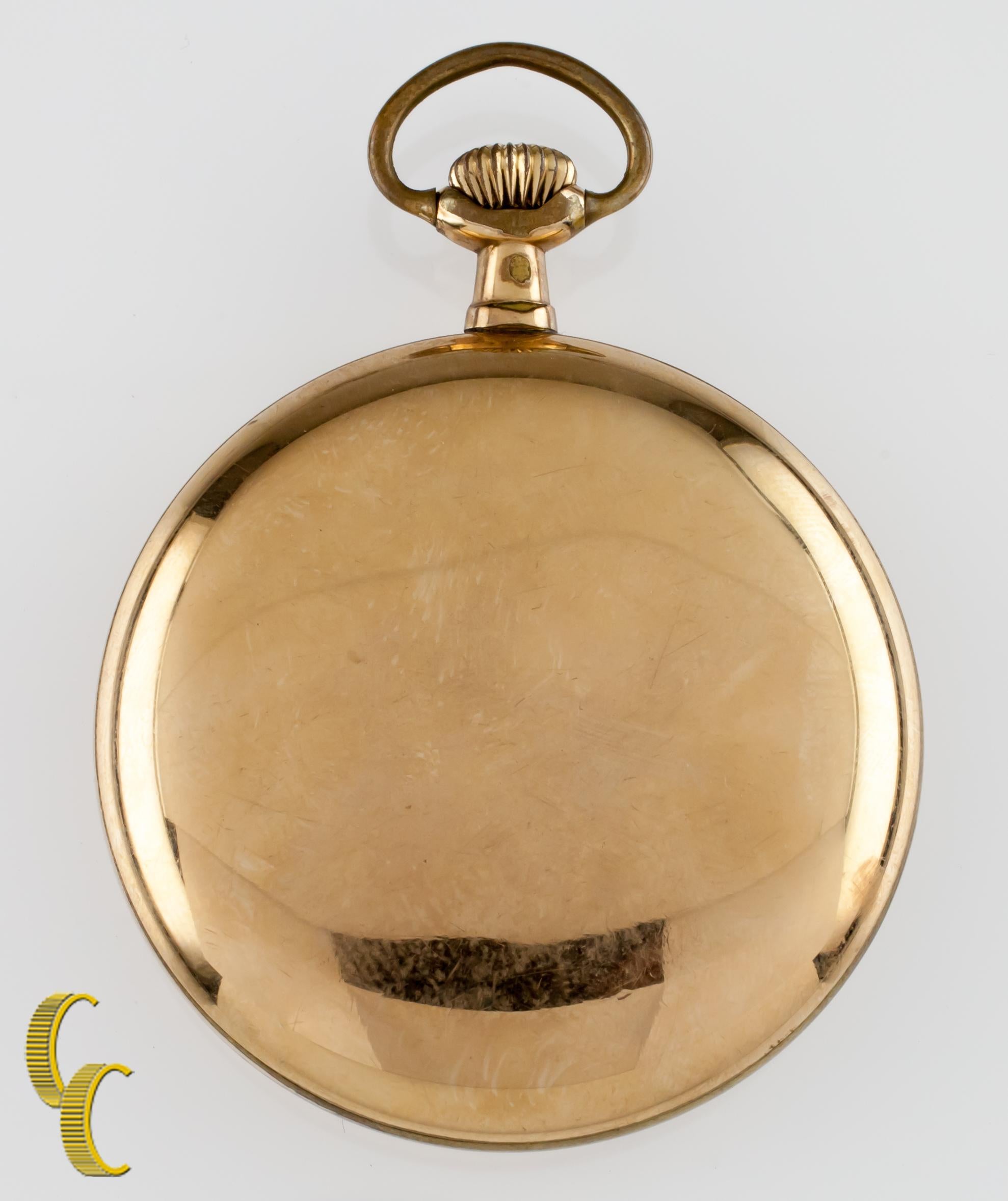 Hamilton Yellow Gold Filled Antique Pocket Watch Gr 992 21 Jewels, 1913 In Good Condition In Sherman Oaks, CA