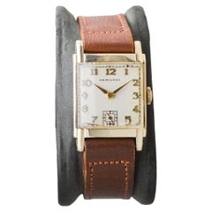 Hamilton Yellow Gold Filled Art Deco Tank Watch with Original Dial Early 40's