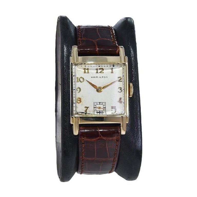 Hamilton Yellow Gold Filled Art Deco Tank Watch with Original Dial ...