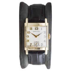 Hamilton Gelbgold gefüllte Art Deco Tank-Uhr mit Original Zifferblatt Anfang 40er Jahre