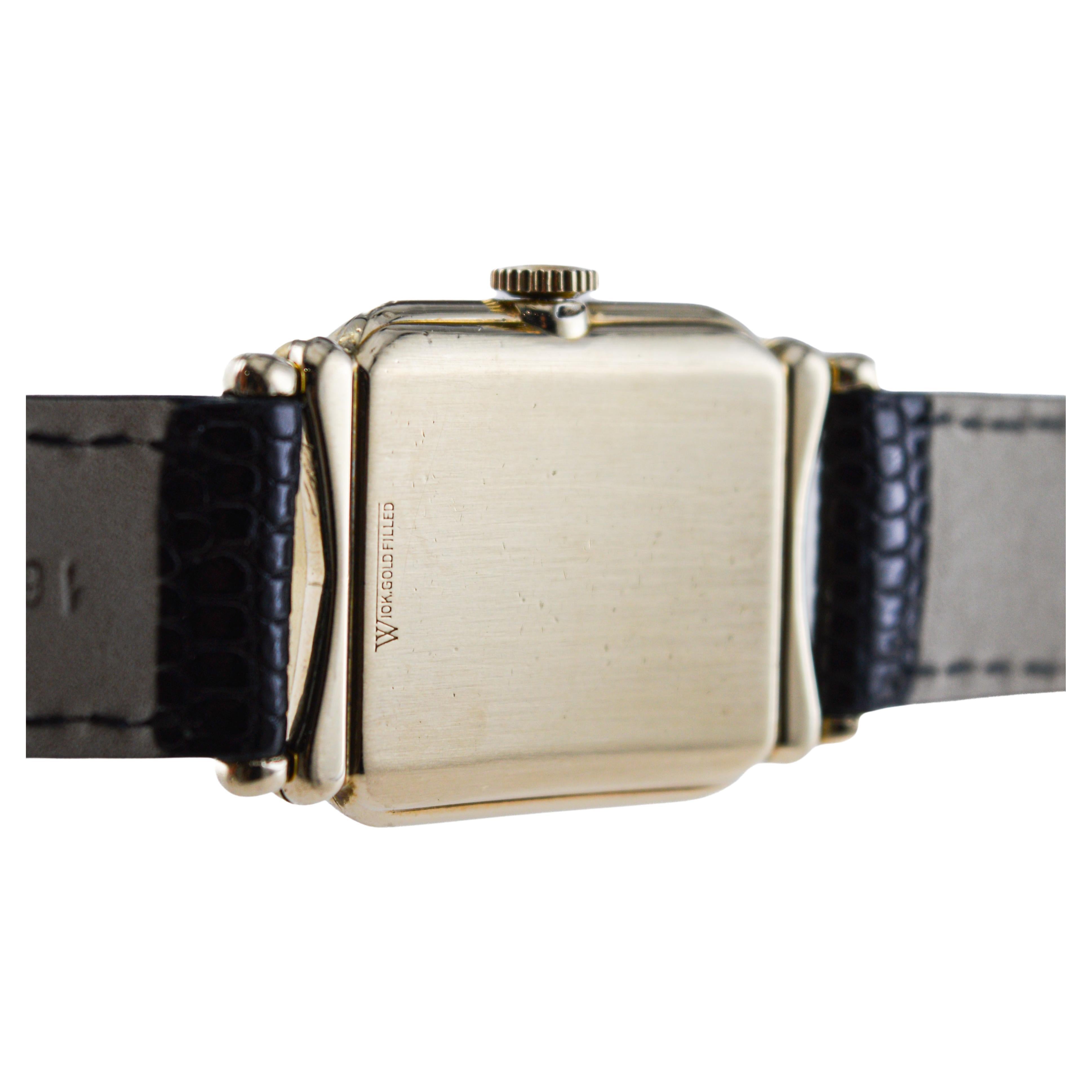 Hamilton Gelbgold gefüllt Art Deco Uhr um 1940 mit Original Schnalle im Angebot 6