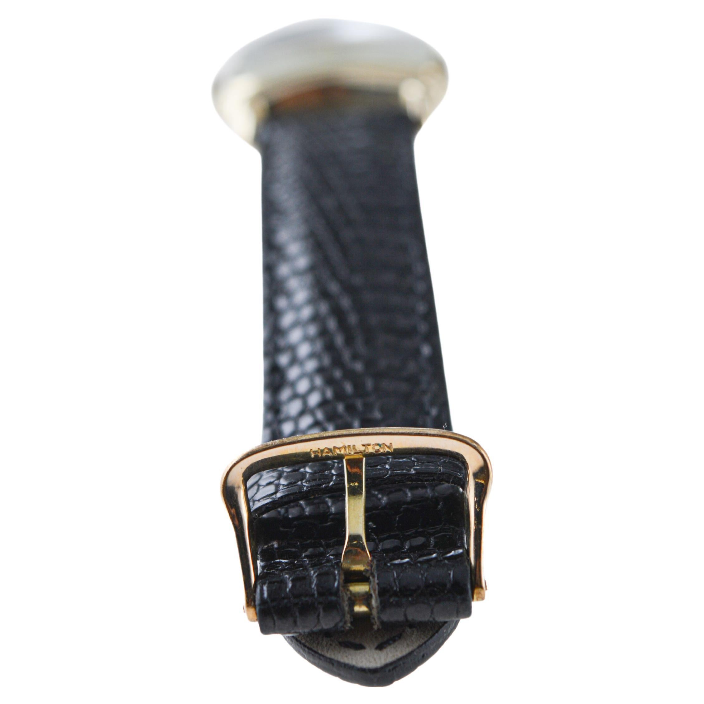 Hamilton Gelbgold gefüllt Art Deco Uhr um 1940 mit Original Schnalle im Angebot 3
