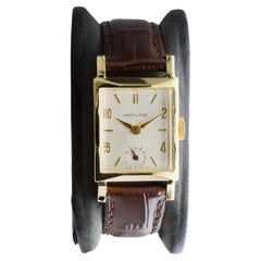 Hamilton Yellow Gold Filled Art Deco Watch circa 1940's with Unique Dial