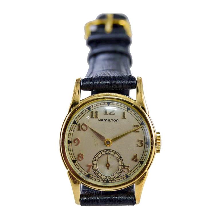 Hamilton Yellow Gold Filled Art Deco Watch from 1940's with Original Dial 6