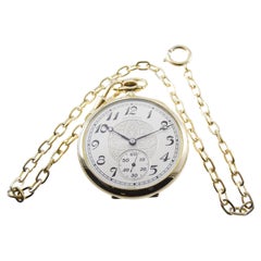 Hamilton Yellow Gold Filled Open Faced Enamel Dial Railroad Pocket Watch, 1940s