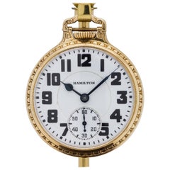 Hamilton Yellow Gold Filled Railroad Caliber 992 Pocket Watch, circa 1936