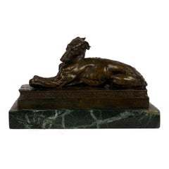 “Hamlet - A Crippled Greyhound” American Art Deco Bronze Sculpture by Lee Lawrie