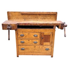 Hammacher Schlemmer Antique Carpenters Workbench Kitchen Island