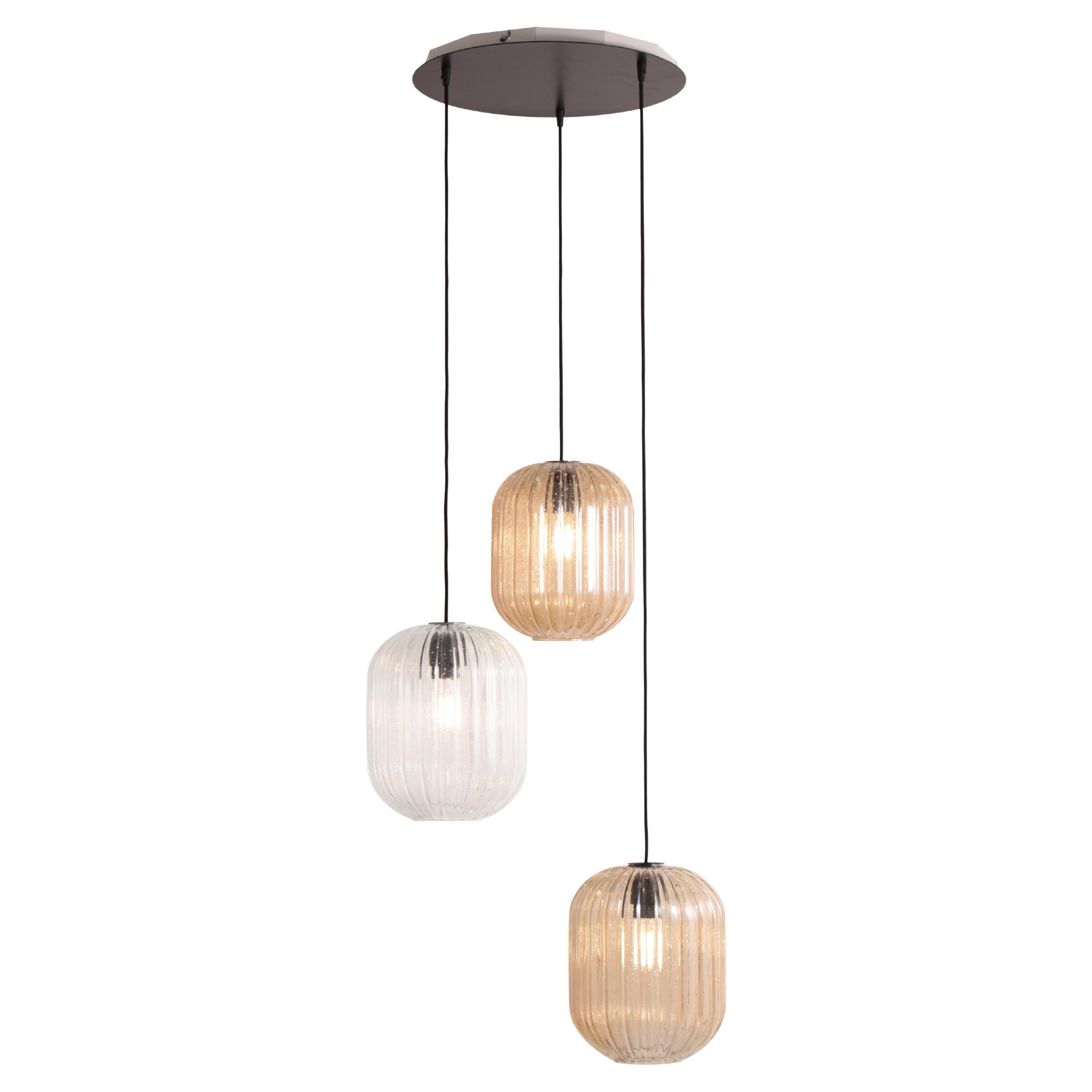 Hammam 3 lights Glass Pendant by Concept Verre