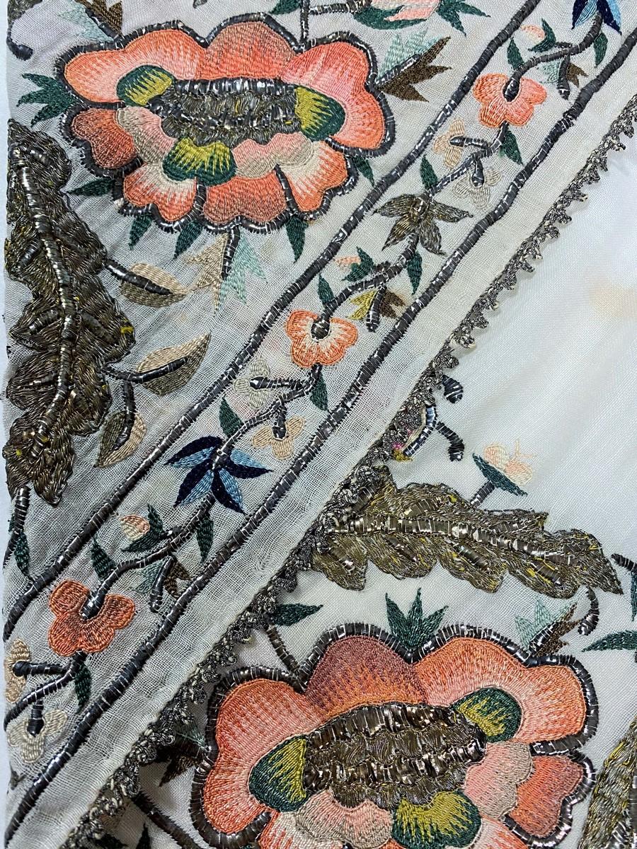 Hammam Scarf in gold embroidered cotton veil - Ottoman Empire late 18th century 8