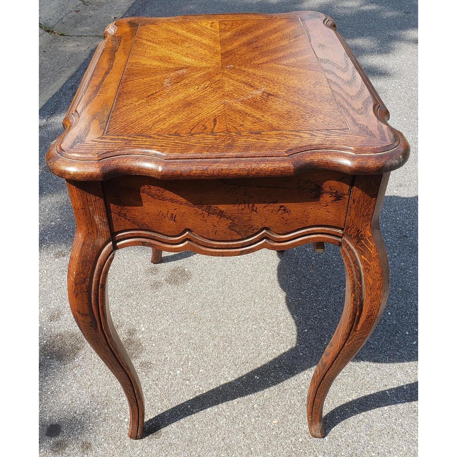 American Hammary Furniture Dark Oak Side Table For Sale