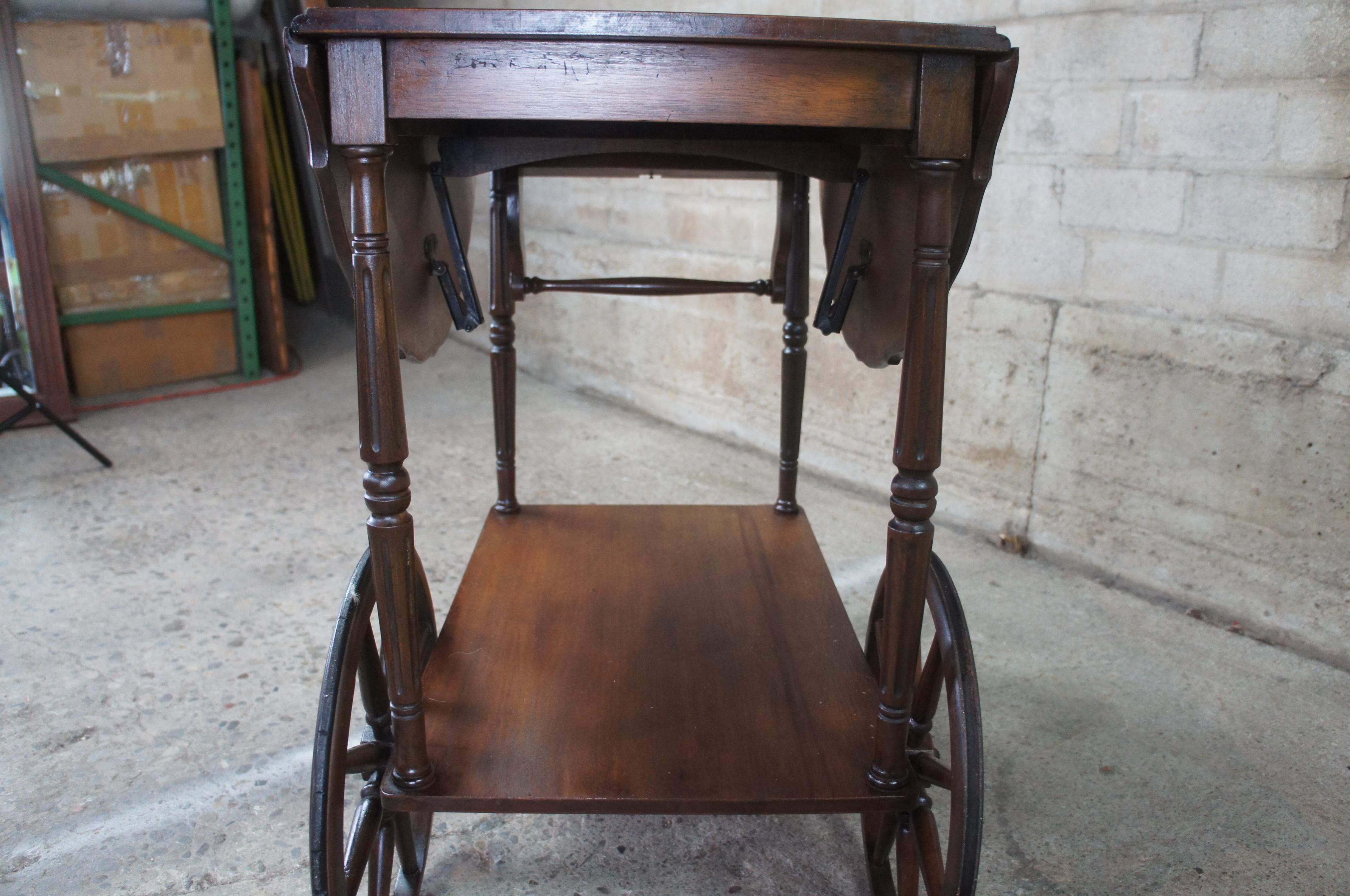Hammary Maisonette French Louis XV Walnut Drop Leaf Tea Wagon Cart Provincial 1