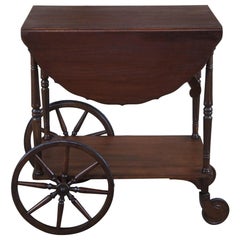 Vintage Hammary Maisonette French Louis XV Walnut Drop Leaf Tea Wagon Cart Provincial