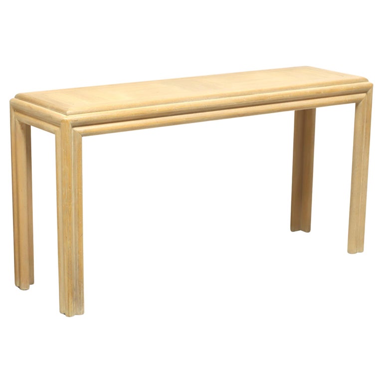 Hammary Oak Contemporary Coastal Banded Parquetry Top Console Sofa