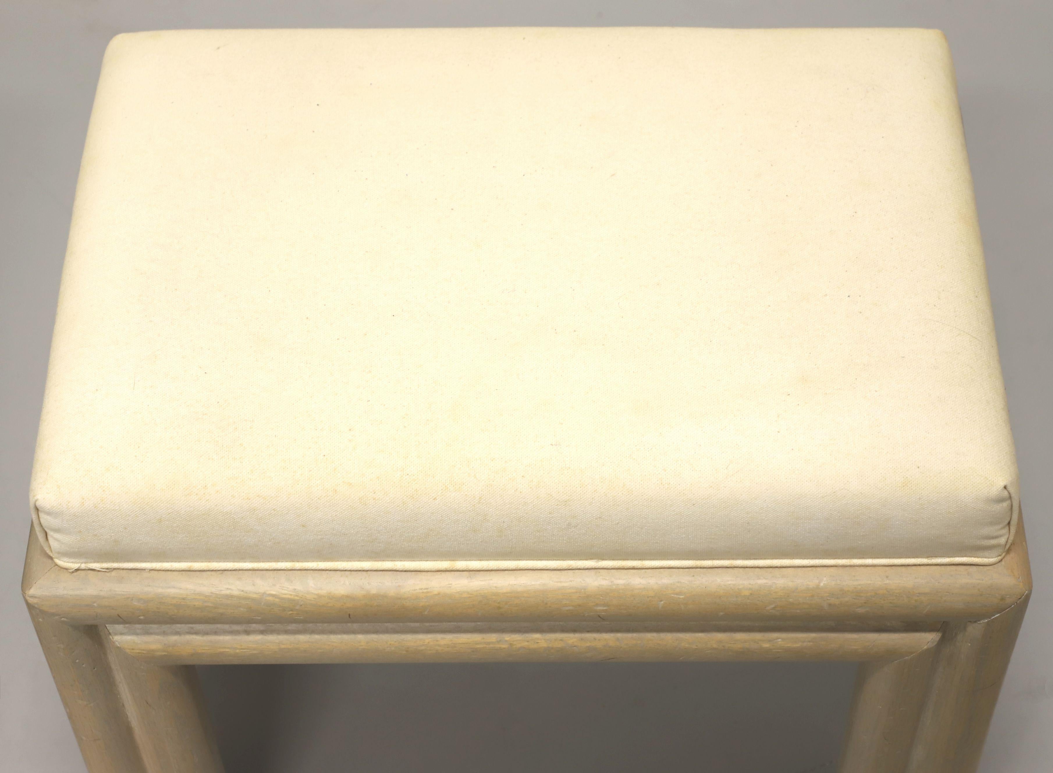 Fabric HAMMARY Oak Contemporary Coastal Bench Footstool - Pair