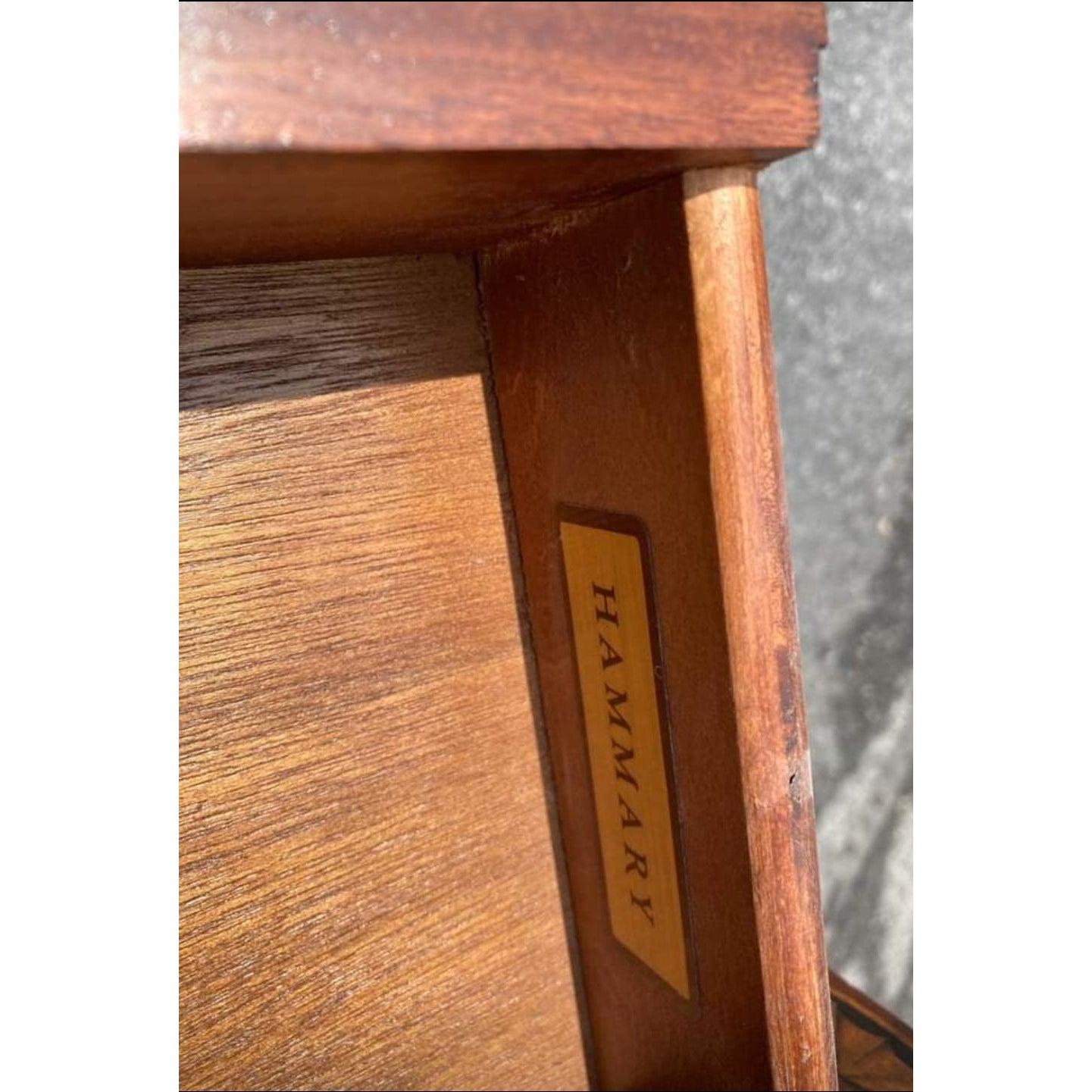 Brass Hammary Solid Mahogany Inlaid Console Table