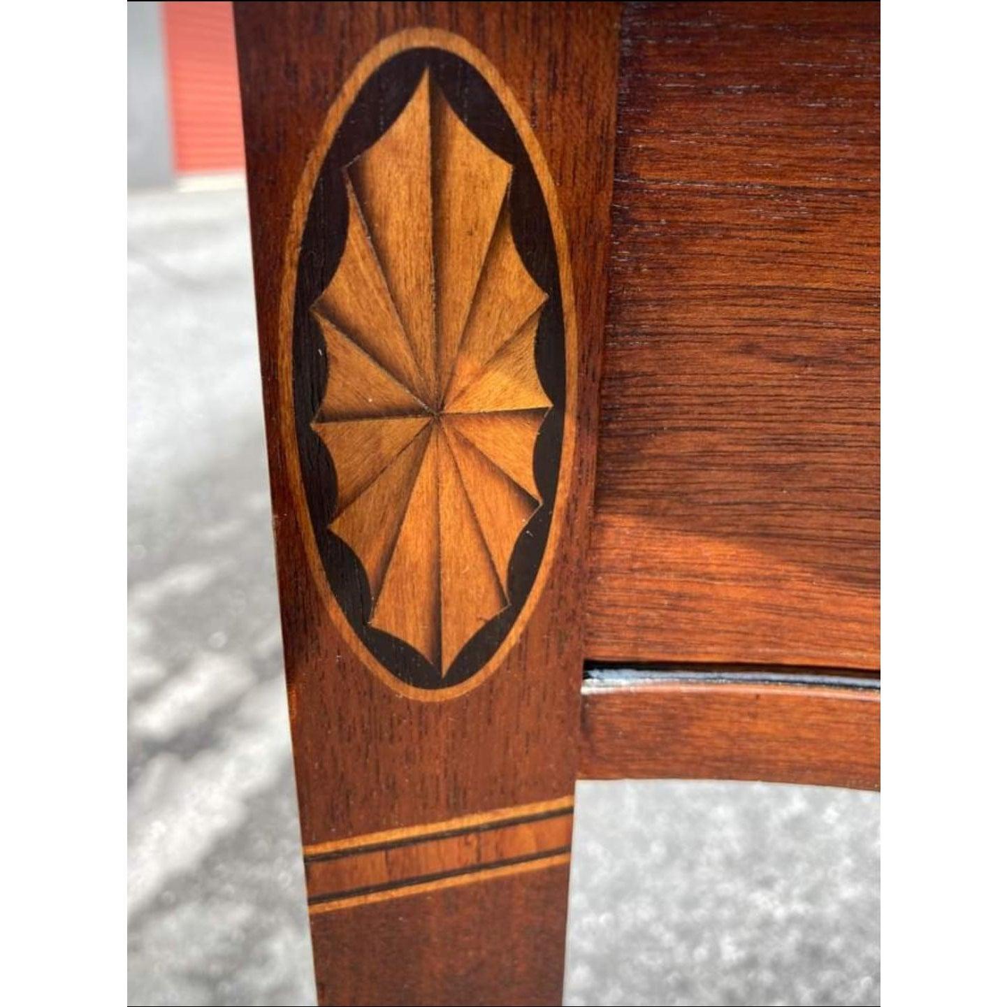 Marquetry Hammary Solid Mahogany Inlaid Console Table