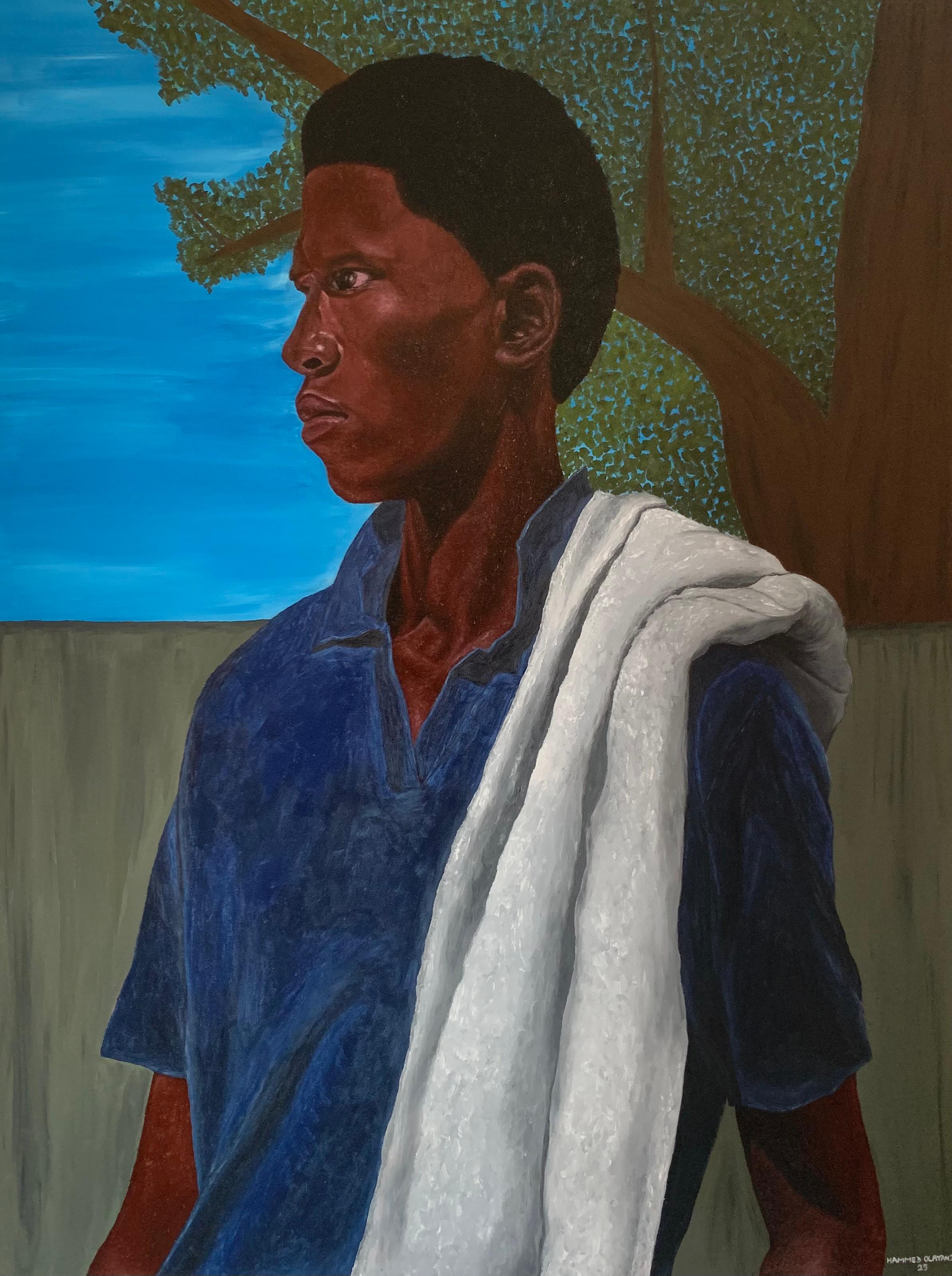 Hammed Olayanju Portrait Painting - Dream Chaser - 21st Century, Contemporary Figurative Portrait, Modern, Africa