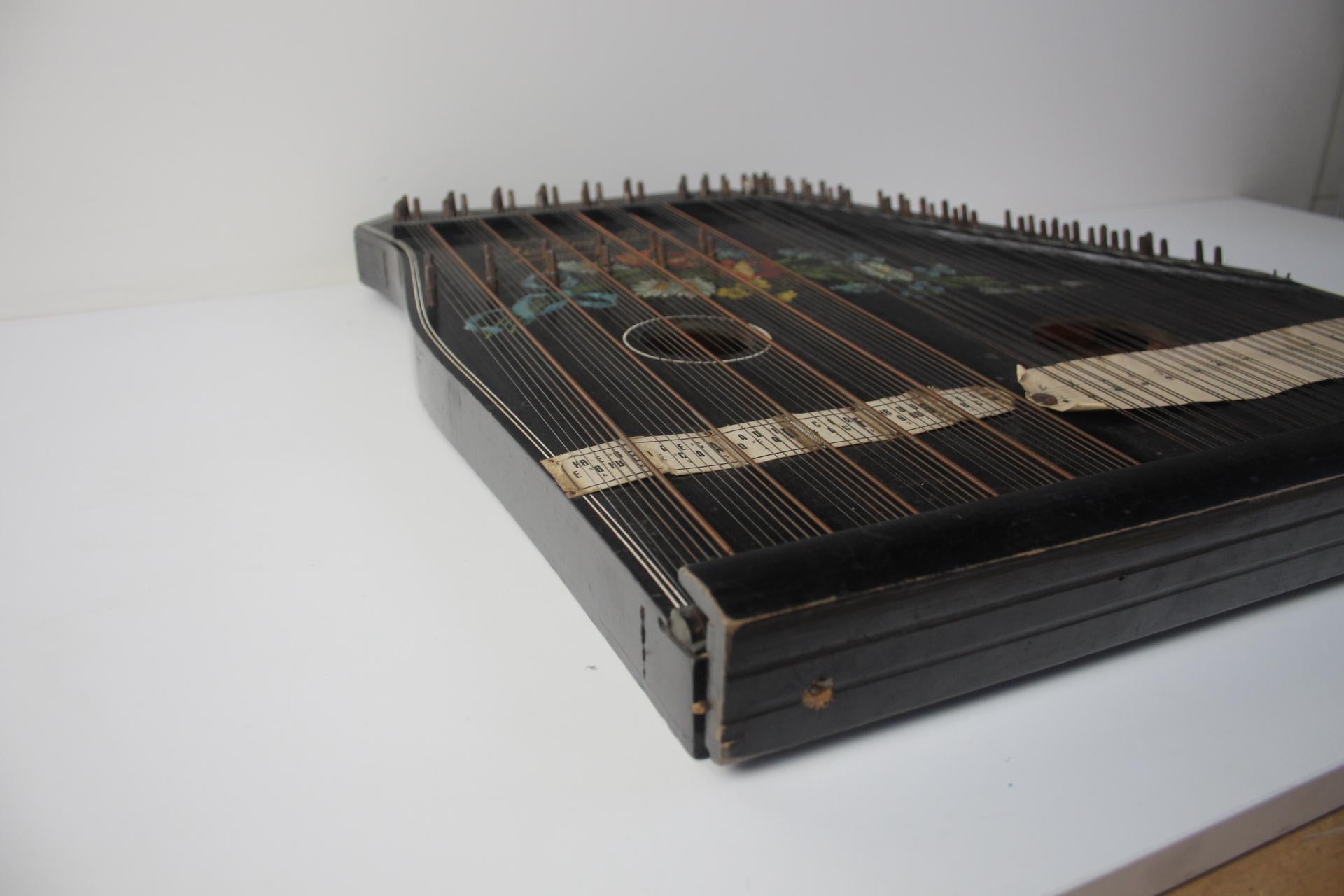 Metal Hammer chord zither from the 19th century For Sale