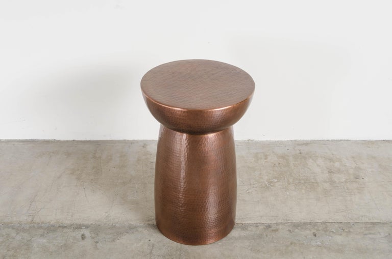 Hammer Marks Chalice Side Table, Antique Copper by Robert Kuo, Hand