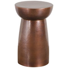Hammer Marks Chalice Side Table, Antique Copper by Robert Kuo, Hand Repousse