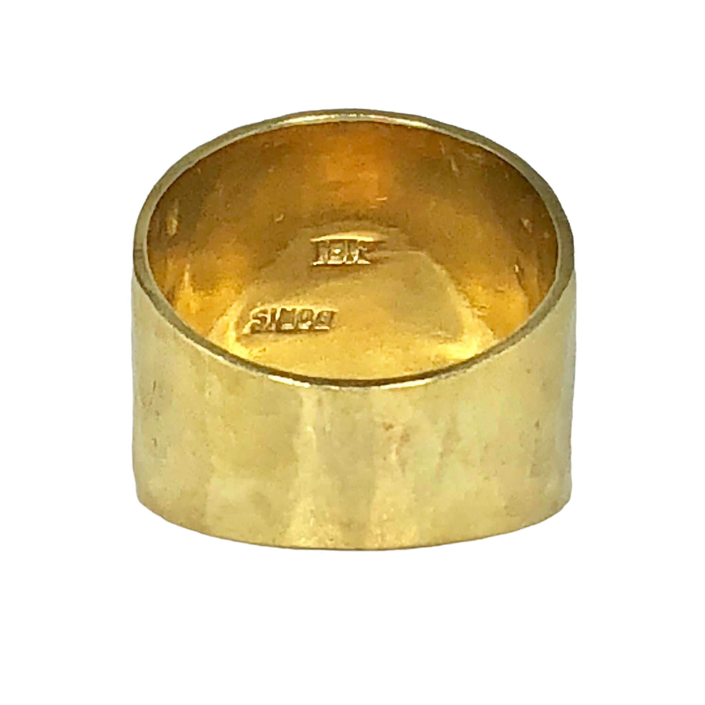 18k gold cigar band ring