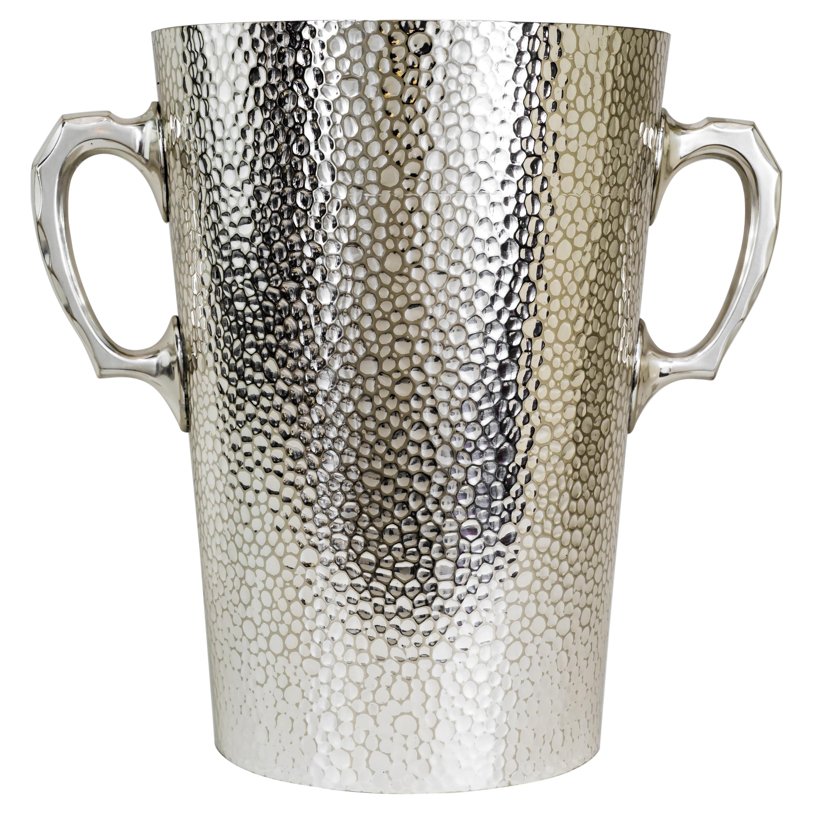 Hammered Alpaca Big Champagne Cooler for Bottles for Up to 3 Litres For Sale