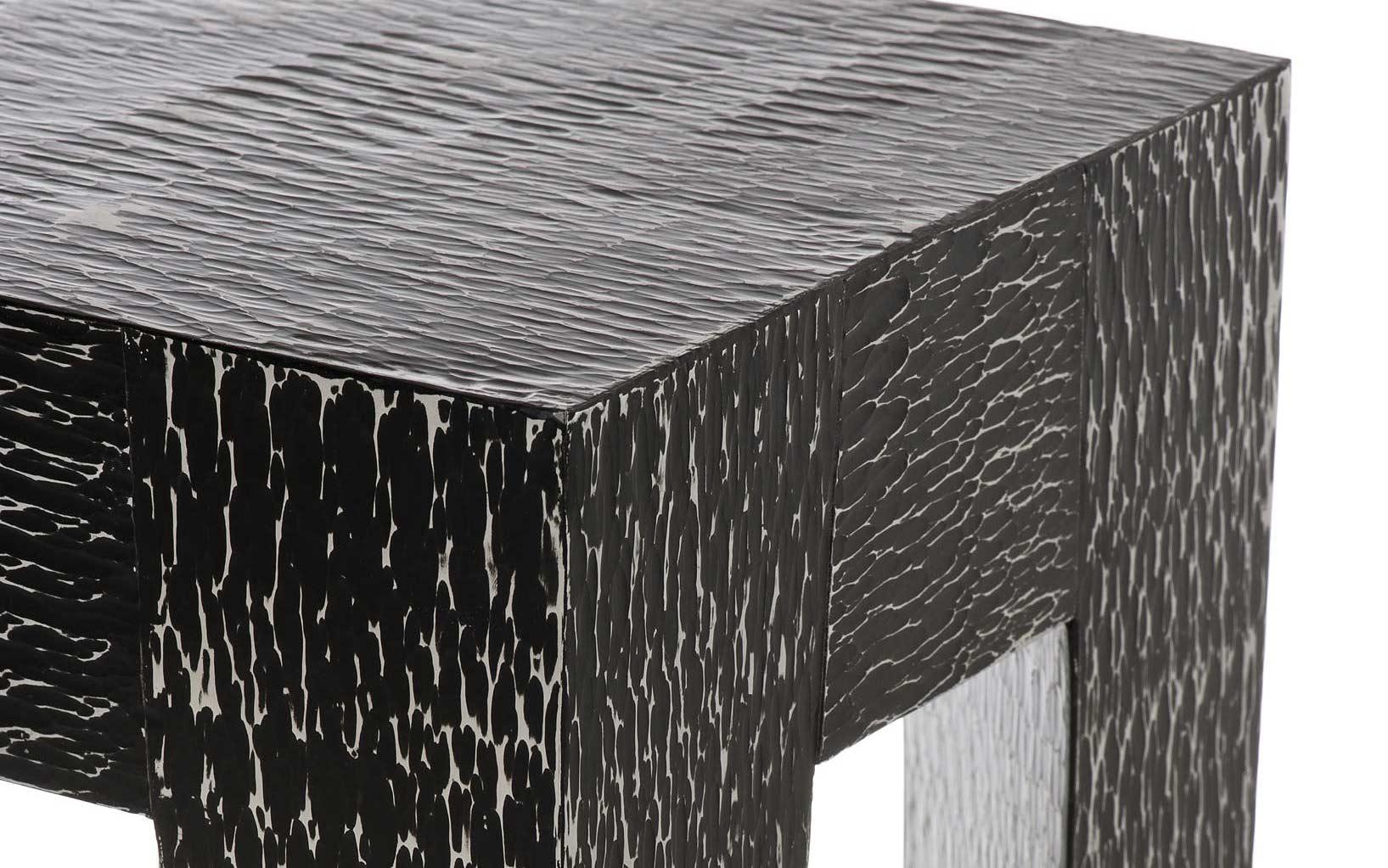 Contemporary Hammered Aluminium Console, African Style, Franck Chartrain, France For Sale