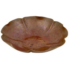 Hammered Arts & Crafts Copper Poppy Bowl