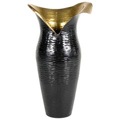 Hammered Black Brass Vase