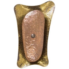 Vintage Hammered Brass and Copper Sconce, 1950s