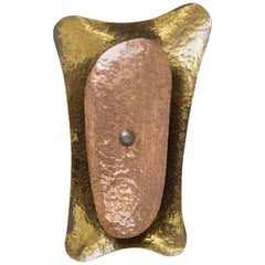 Hammered Brass and Copper Sconce, 1950s