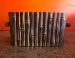 Hammered Brass Bamboo Motiff Planter by Mottahedeh