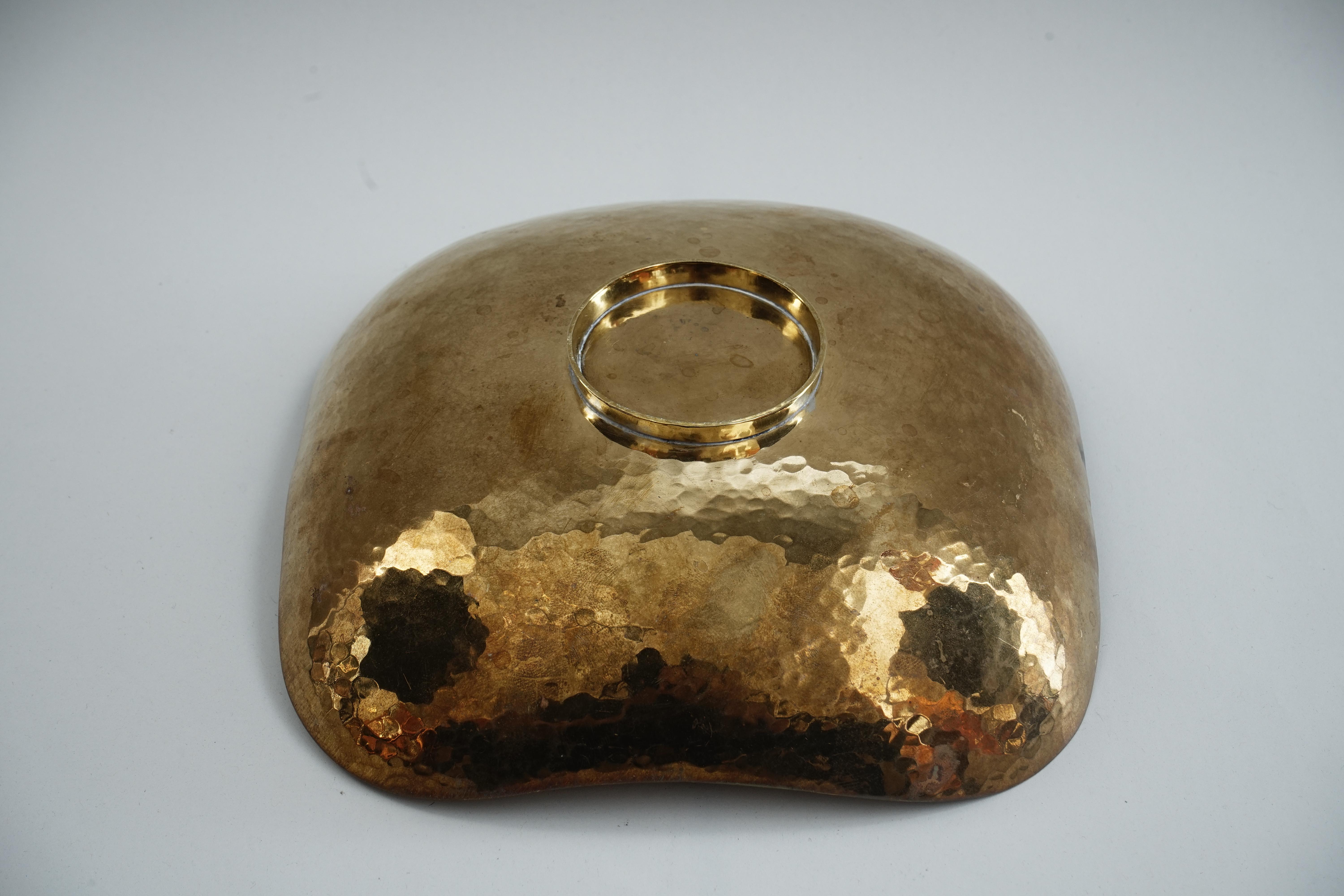 Austrian Hammered Brass Bowl, circa 1950s