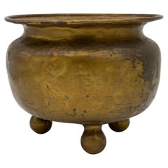 Hammered Brass Bowl on Three Feet