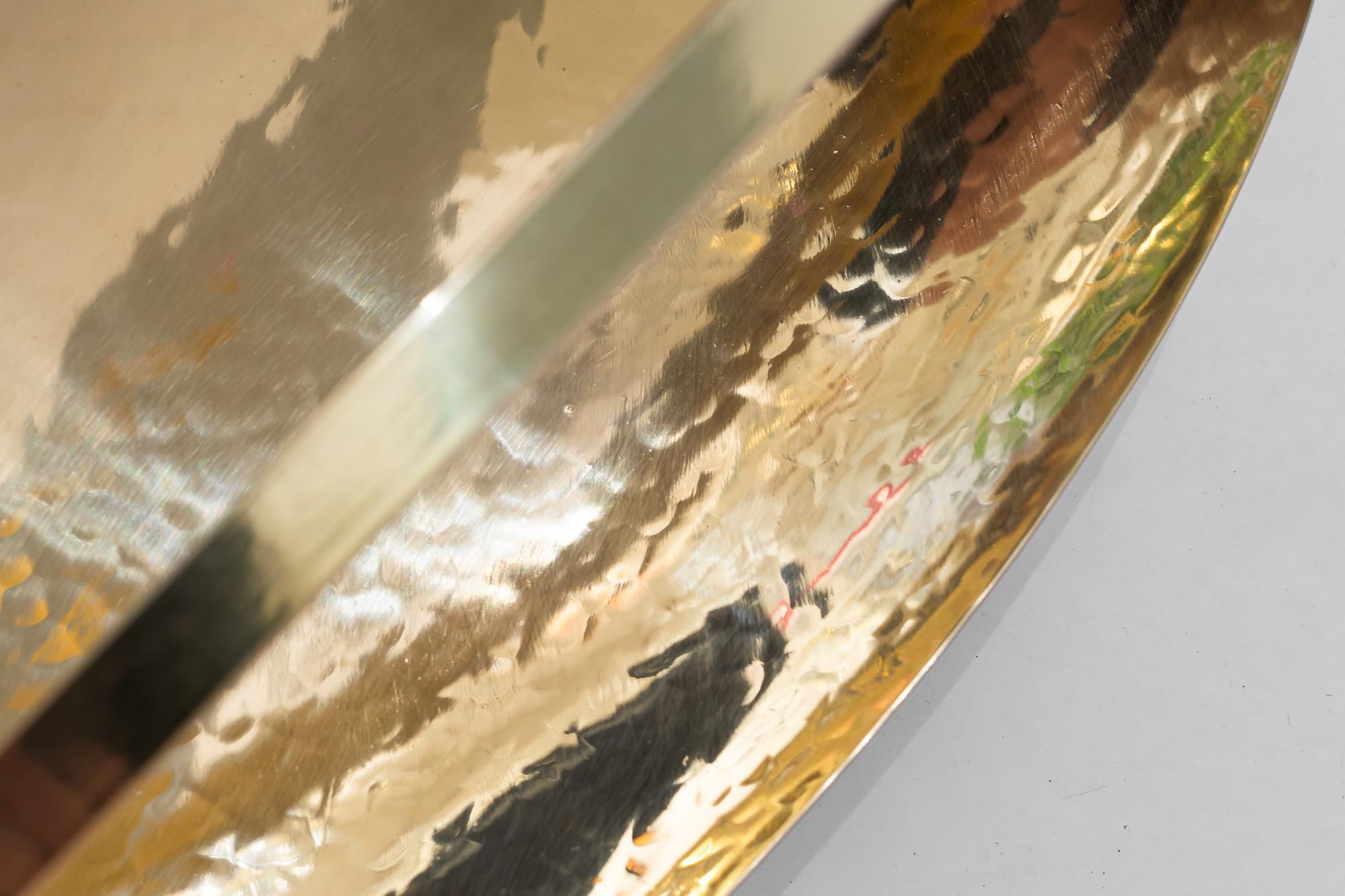 Hammered brass bowl vienna around 1920s For Sale 4