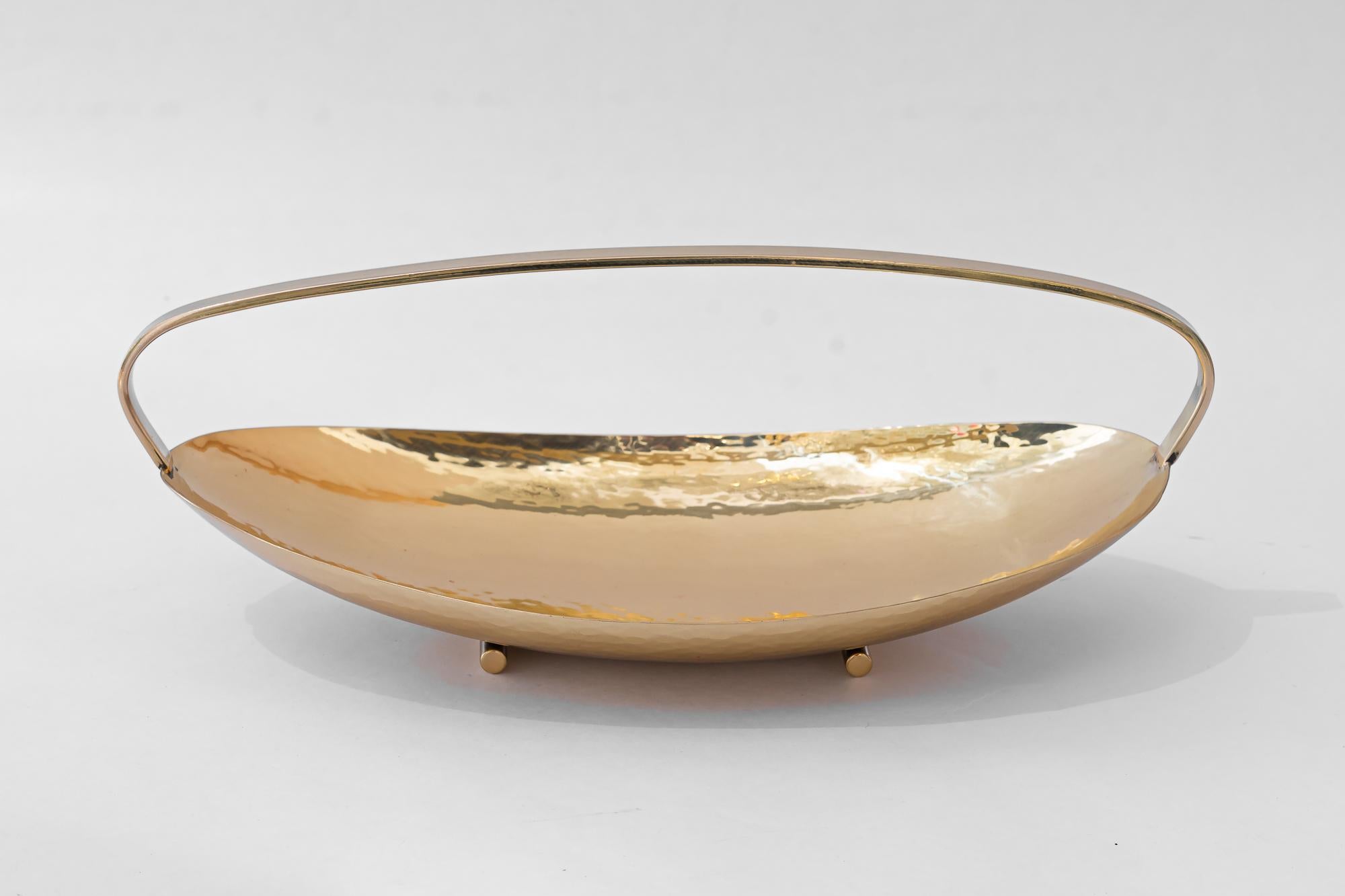 Hammered brass bowl vienna around 1920s
Polished and stove enameled