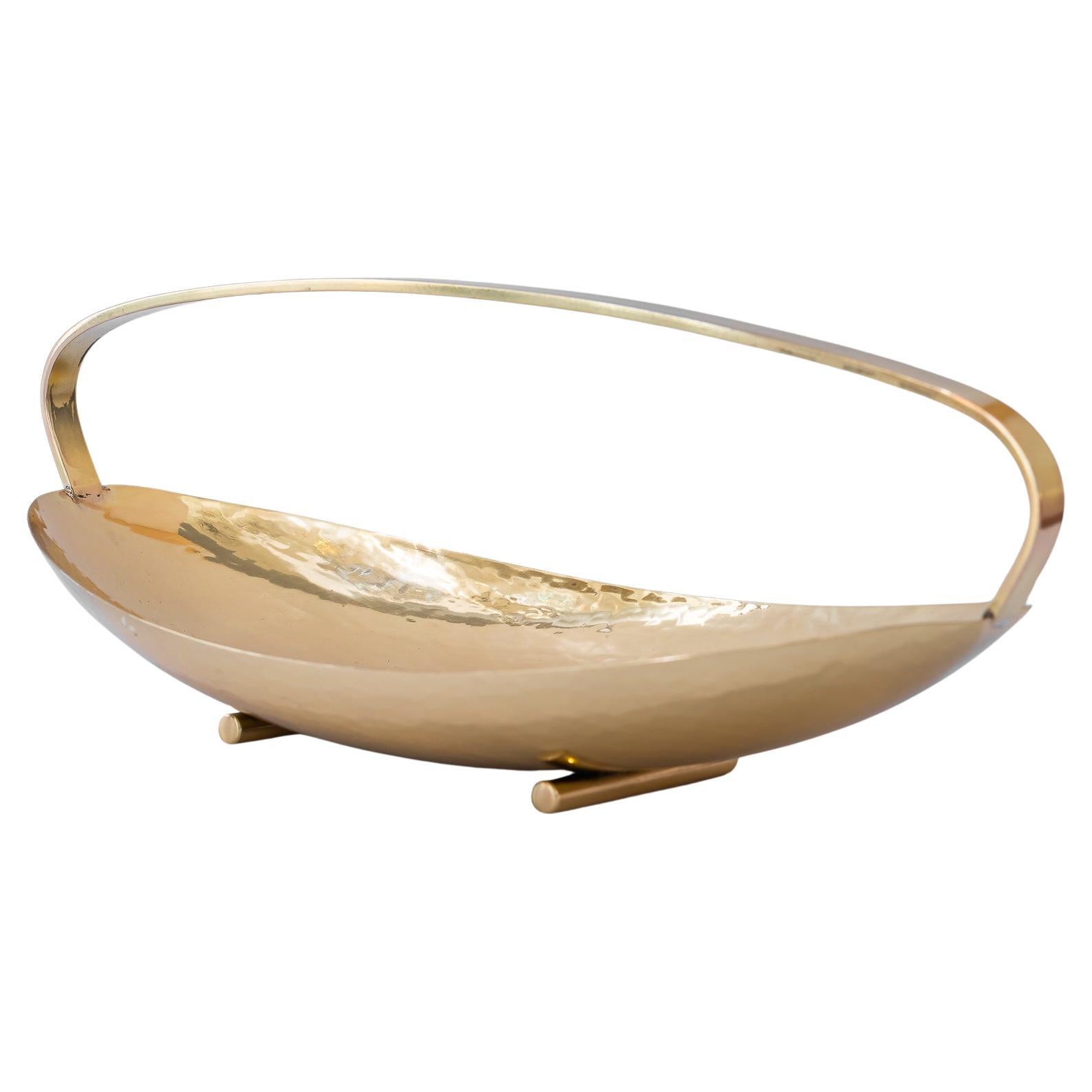 Hammered brass bowl vienna around 1920s For Sale